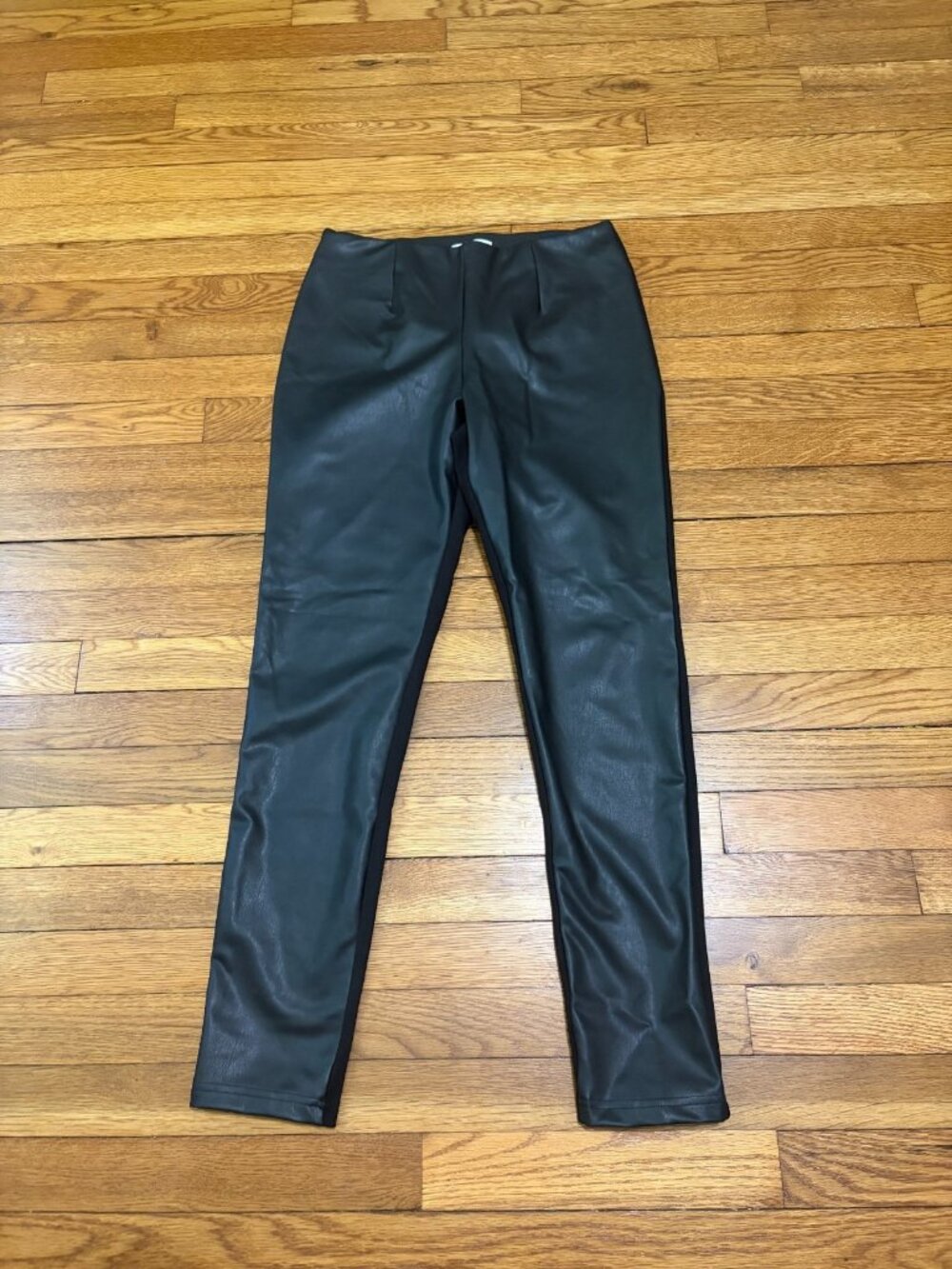 Calvin Klein Womens Black Jeggings Faux Leather Pants Leggings Size 6 Stretch